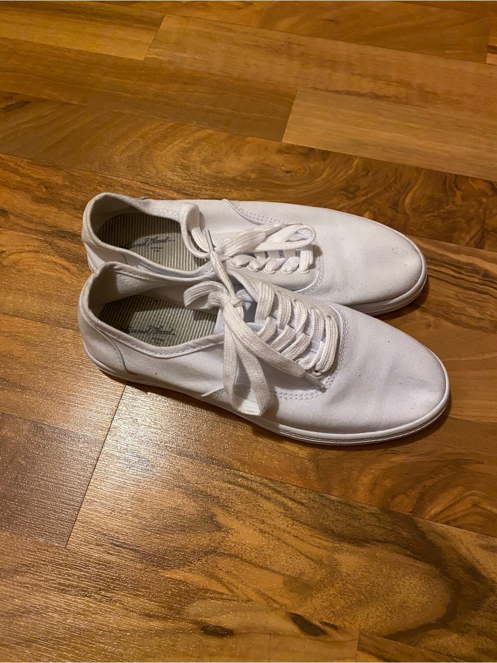 Classic White Canvas Lace-Up Sneakers